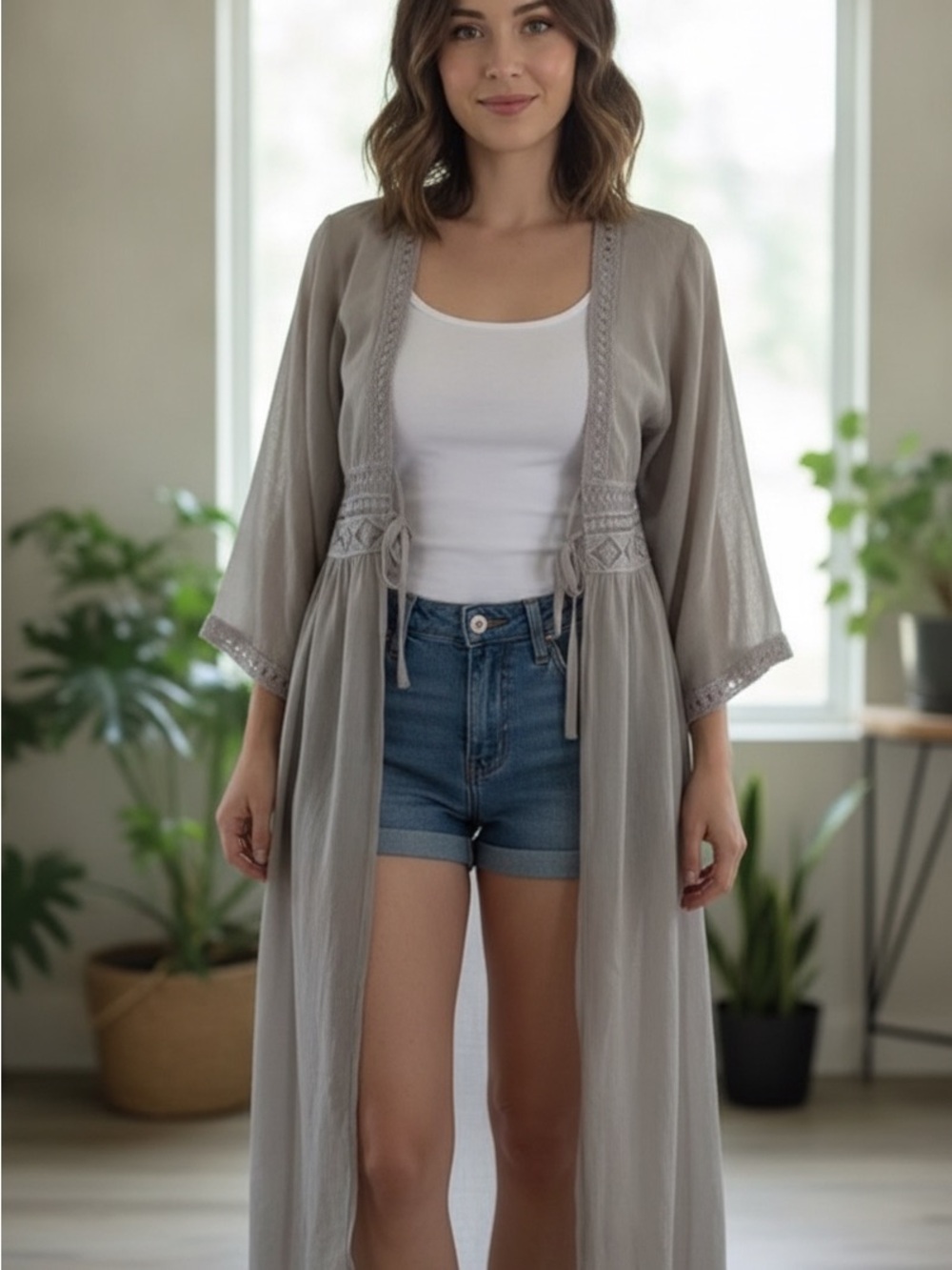 Rebellion Beige Sheer Cover-Up